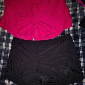 Stylish Women's One Piece Swimsuit in Black and Pink